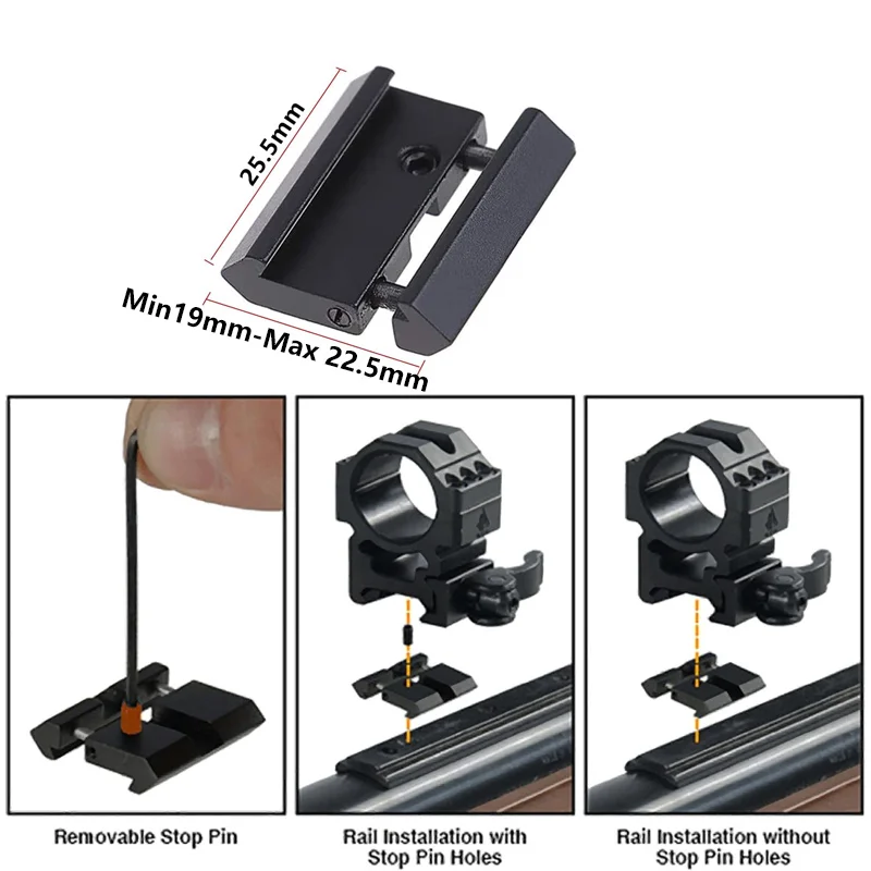 Adaptador Picatinny a 11mm – Convertidor de riel para caza - imagen 2