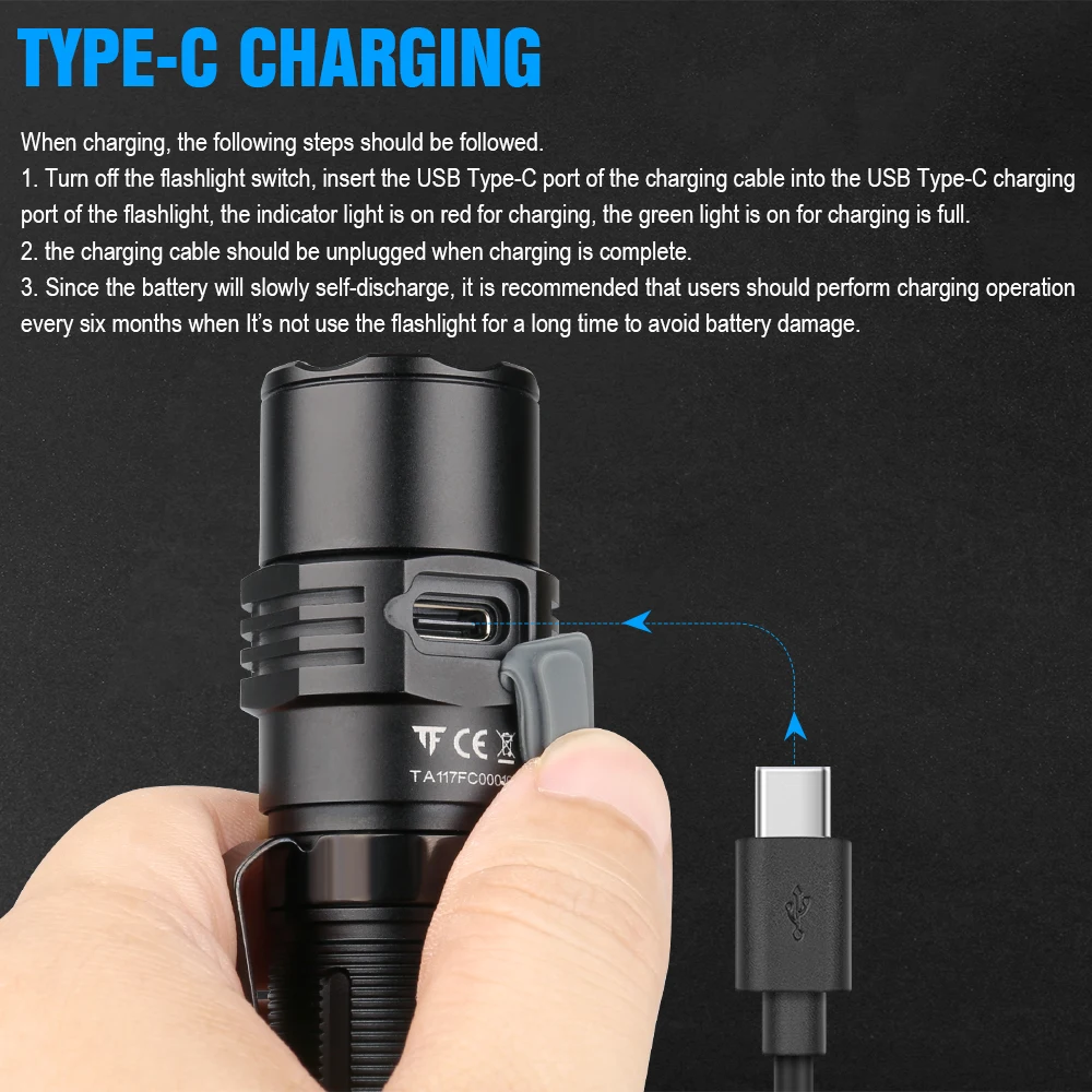 Trustfire T21R linterna táctica LED alto rendimiento para uso exterior - imagen 5