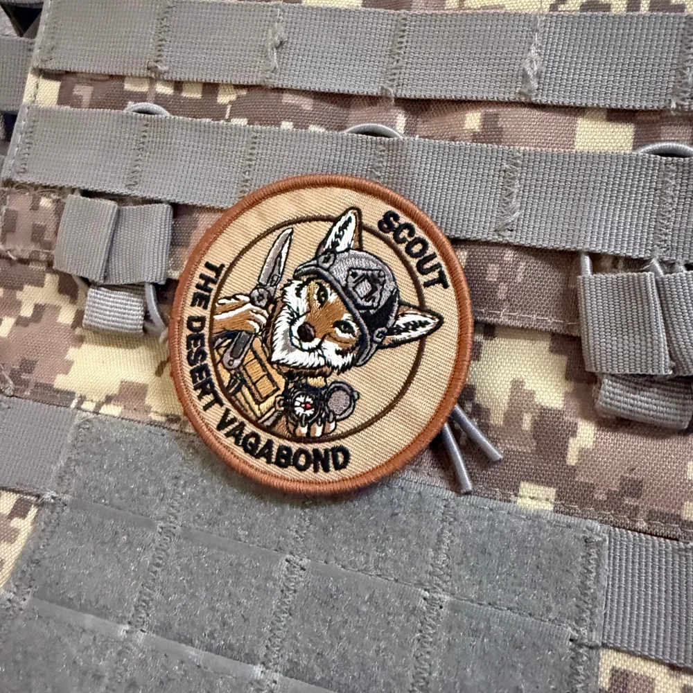 Fox Morale parche táctico bordado Scout desierto con velcro - imagen 5