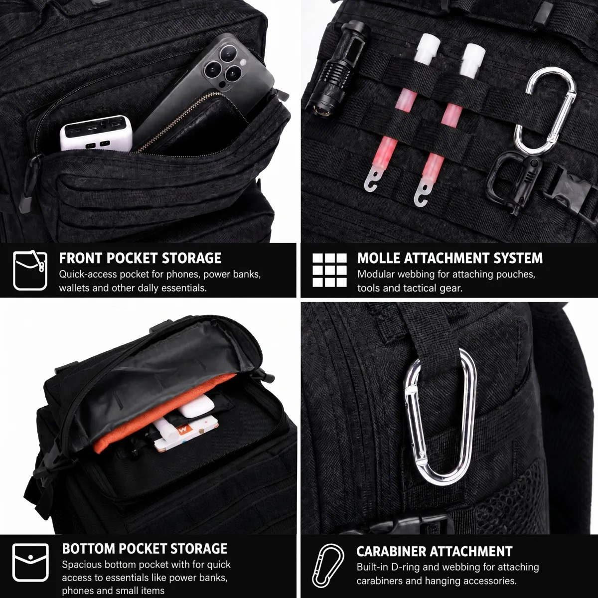 Mochila táctica MOLLE para camping, senderismo y caza diaria - imagen 5