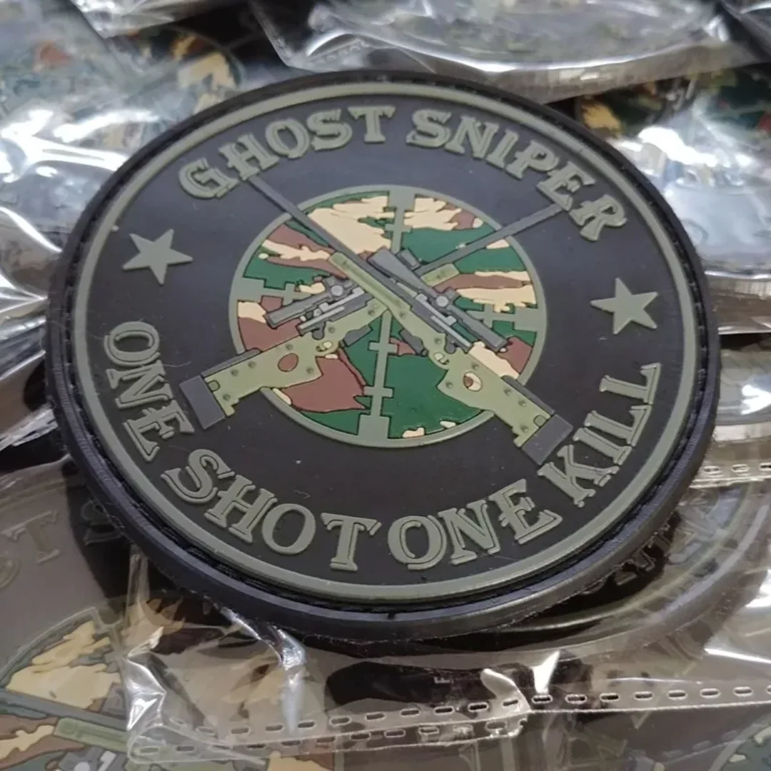 Parche táctico francotirador fantasma – Insignia PVC adhesiva militar - imagen 2