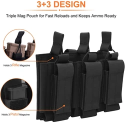 Portacargadores MOLLE táctica para cargadores de pistola, abierta