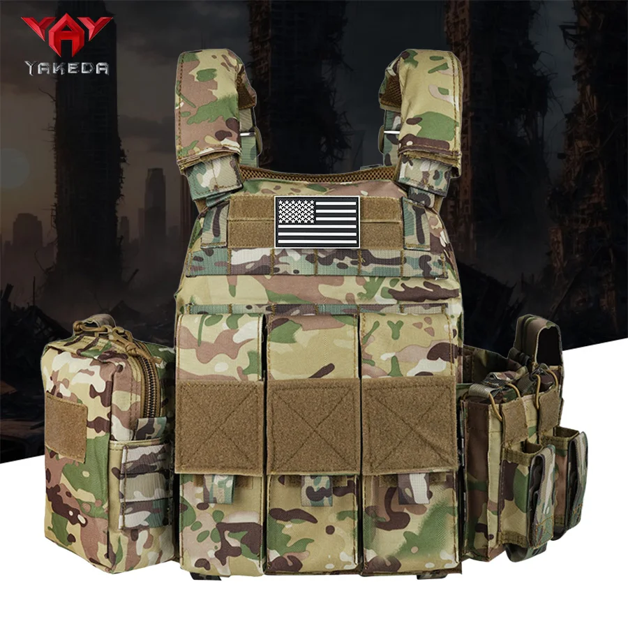 YAKEDA MOLLE Chaleco táctico camuflaje para entrenamiento exterior