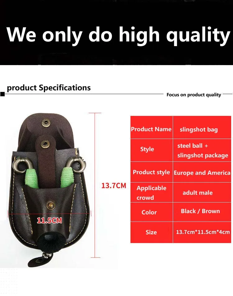 Bolsa de cuero para tirachinas con riñonera integrada