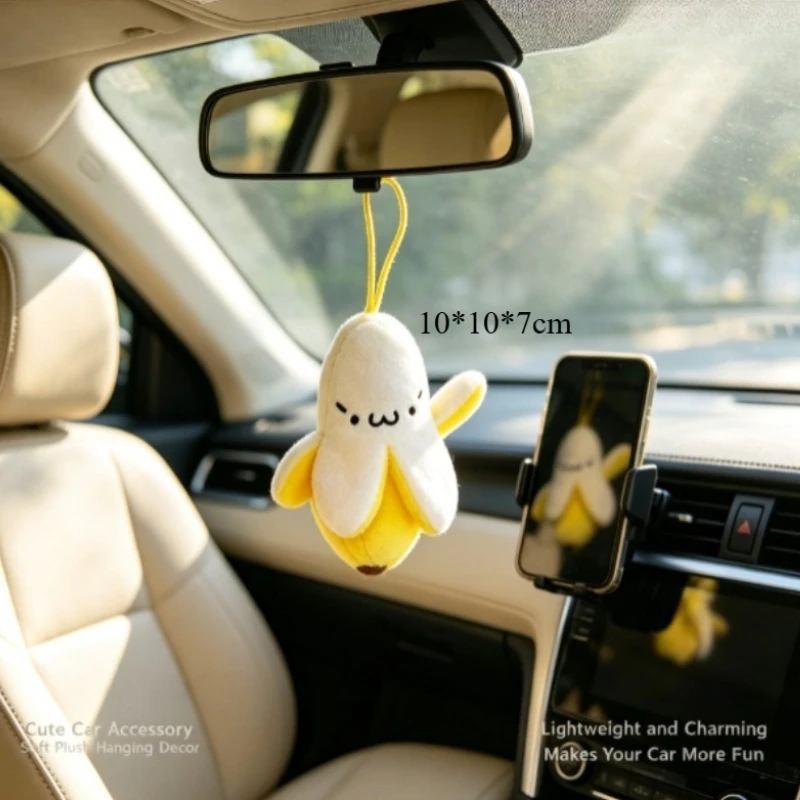 Llavero táctico de peluche plátano pelado para bolso y teléfono - imagen 3