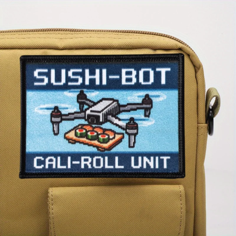 SUSHI-BOT CALI-ROLL UNIT parche táctico gancho y bucle decorativo