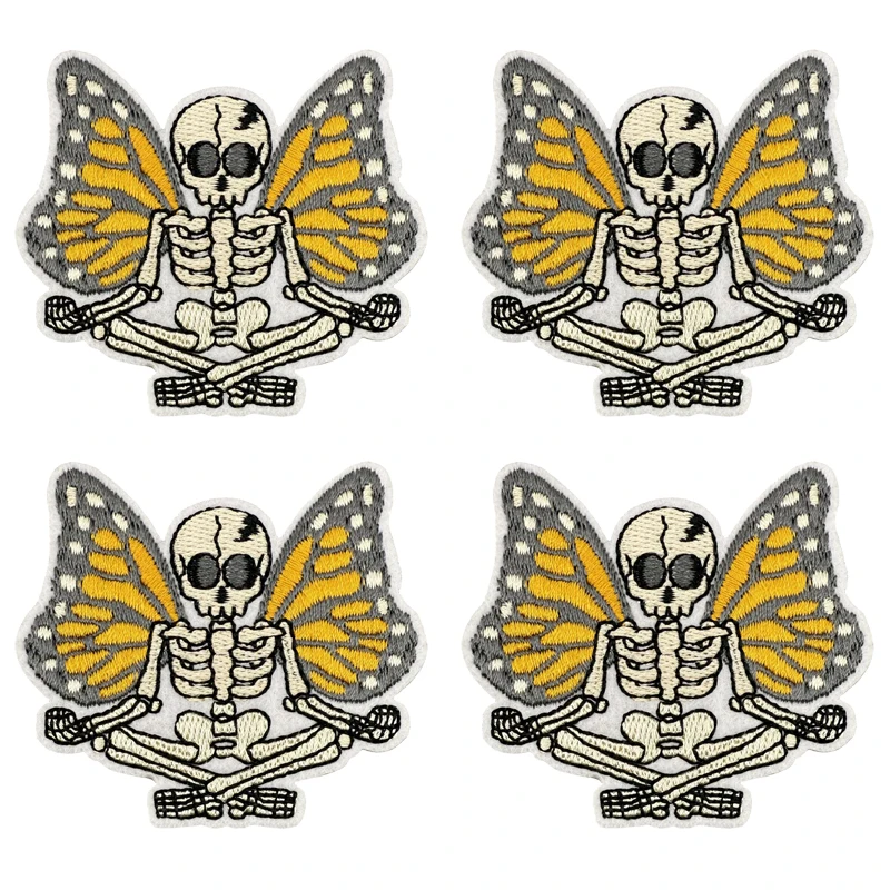Parche bordado calavera – 10 unidades termoadhesivas para equipamiento