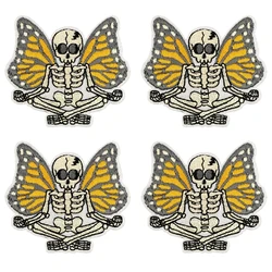 Parche bordado calavera – 10 unidades termoadhesivas para equipamiento
