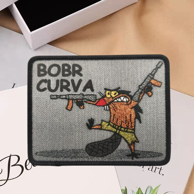 BOBR Curva parche táctico velcro lobo – Para mochilas o chaqueta - imagen 2