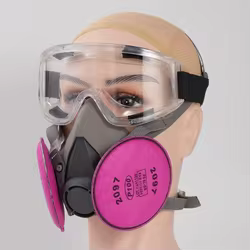 Máscara de gas táctica filtrante carbón activo con goggles