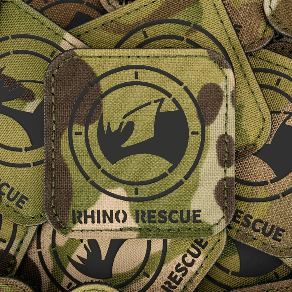 Parche táctico MOLLE rinoceronte salvaje – Gancho y bucle para chaleco - imagen 2