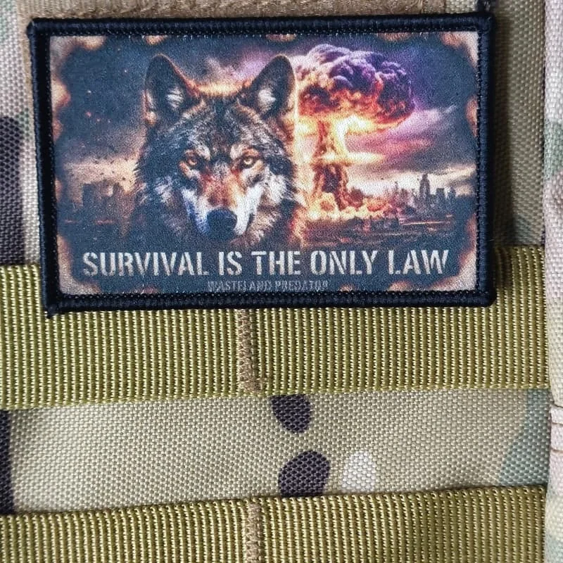 Parche táctico lobo con velcro para mochila – supervivencia - imagen 5