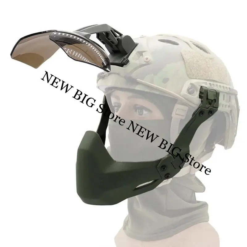 Casco táctico plegable universal con máscara de media cara y gafas - imagen 5