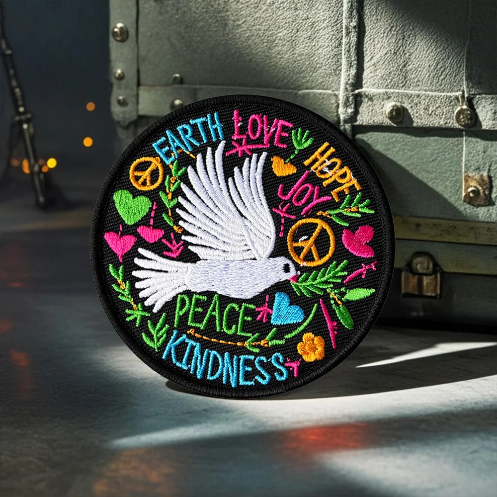 Parche táctico Peace Dove bordado con velcro para ropa y mochila - imagen 4