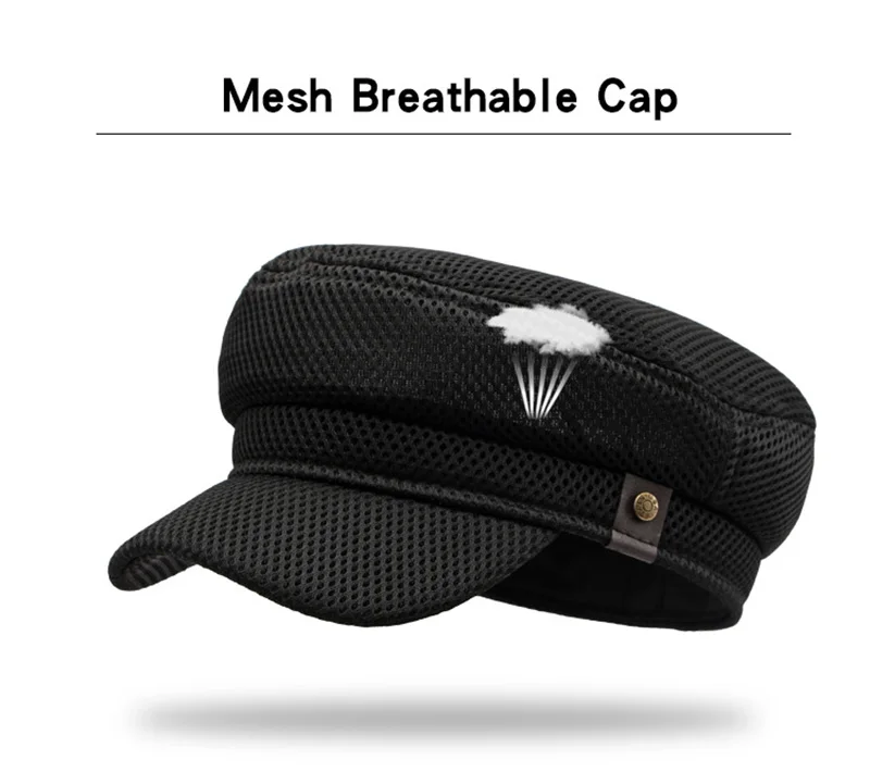 Gorra militar de malla con visera