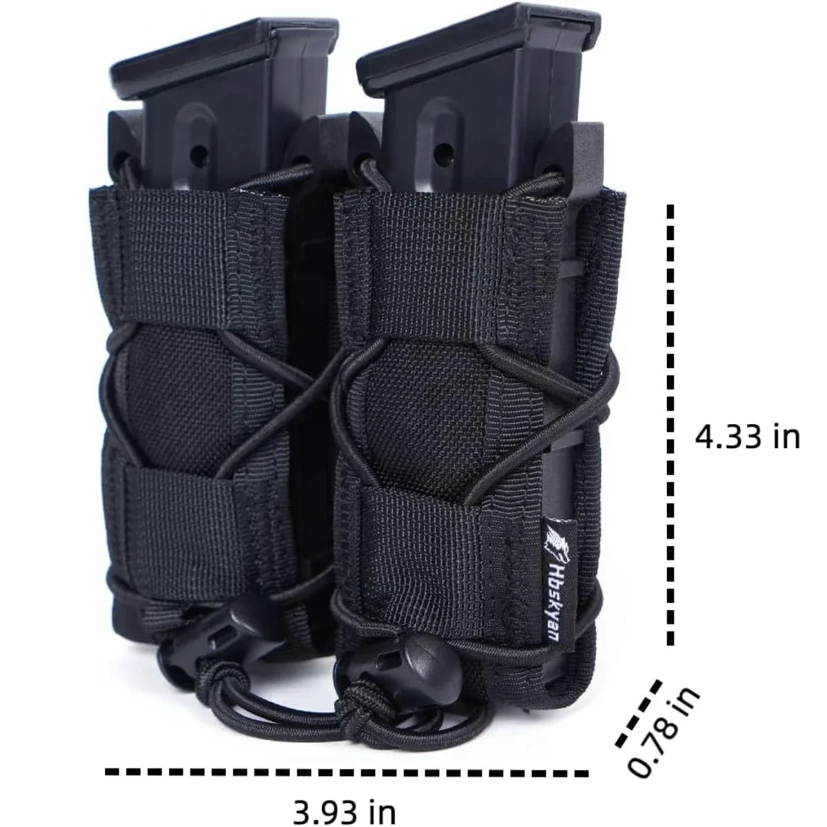 Bolsa táctica MOLLE para cargador de pistola con soporte linterna - imagen 3