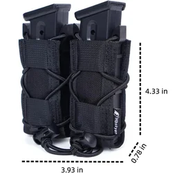Bolsa táctica MOLLE para cargador de pistola con soporte linterna