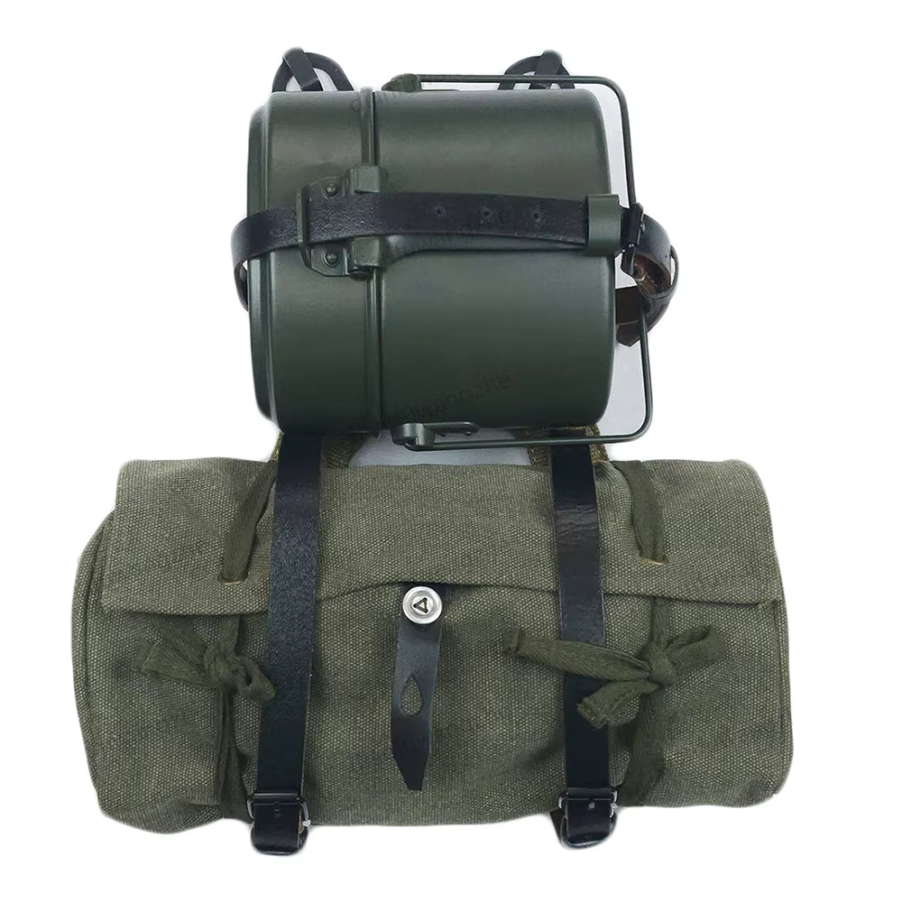 Set de cocina militar WW2 alemán con bolsa A-frame y sistema porteo