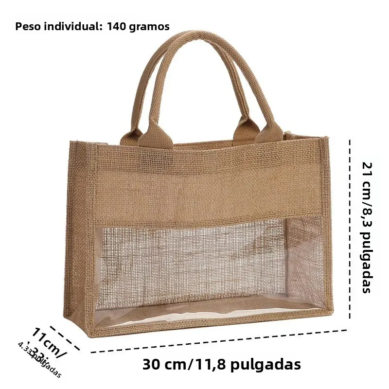 Bolso tote resistente en yute y PVC con interior impermeable - imagen 2