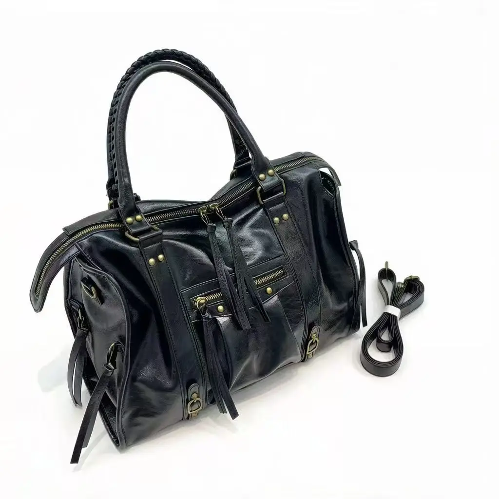 Bolso de cuero vintage gran capacidad para ciudad y motocicleta - imagen 2