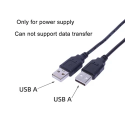 Cable de extensión USB negro USB-A de ambos extremos para carga