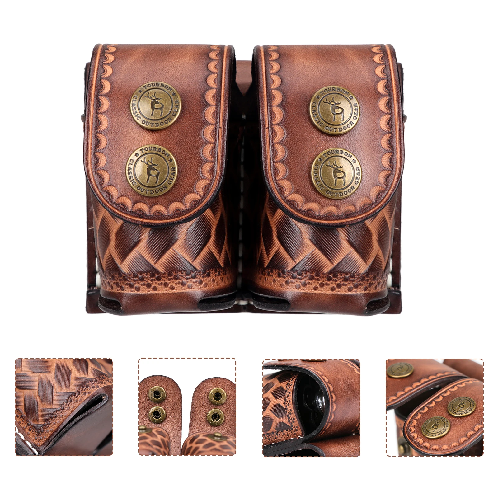 Tourbon portacargador doble de cuero – Compatible .38/.357 - imagen 5