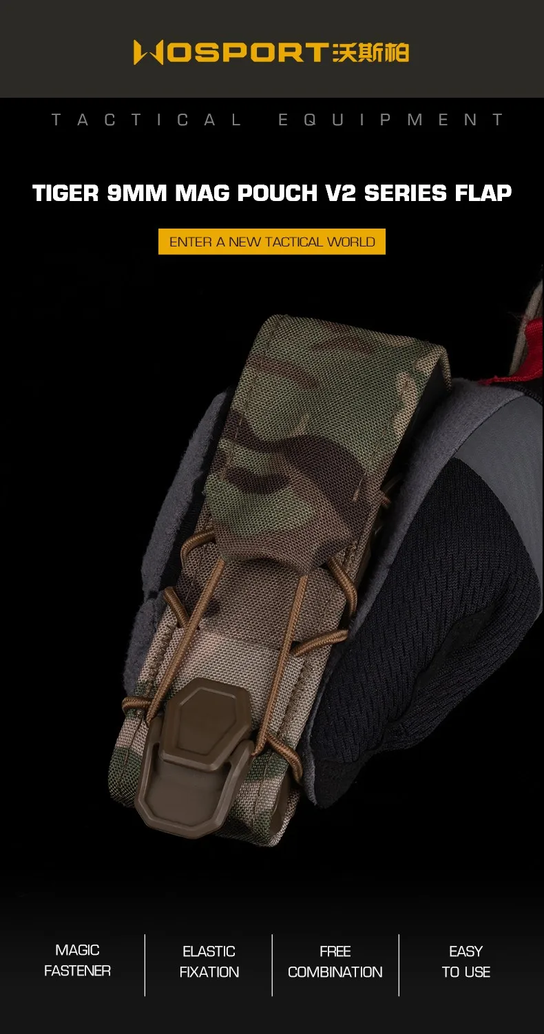 Funda para cargador AR Tiger 9MM WOSPORT V2 en acabado negro