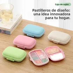 Pastillero semanal portátil sellado a prueba de humedad paja de trigo