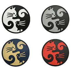 Parche táctico PVC gato yin yang con velcro para mochilas y chalecos