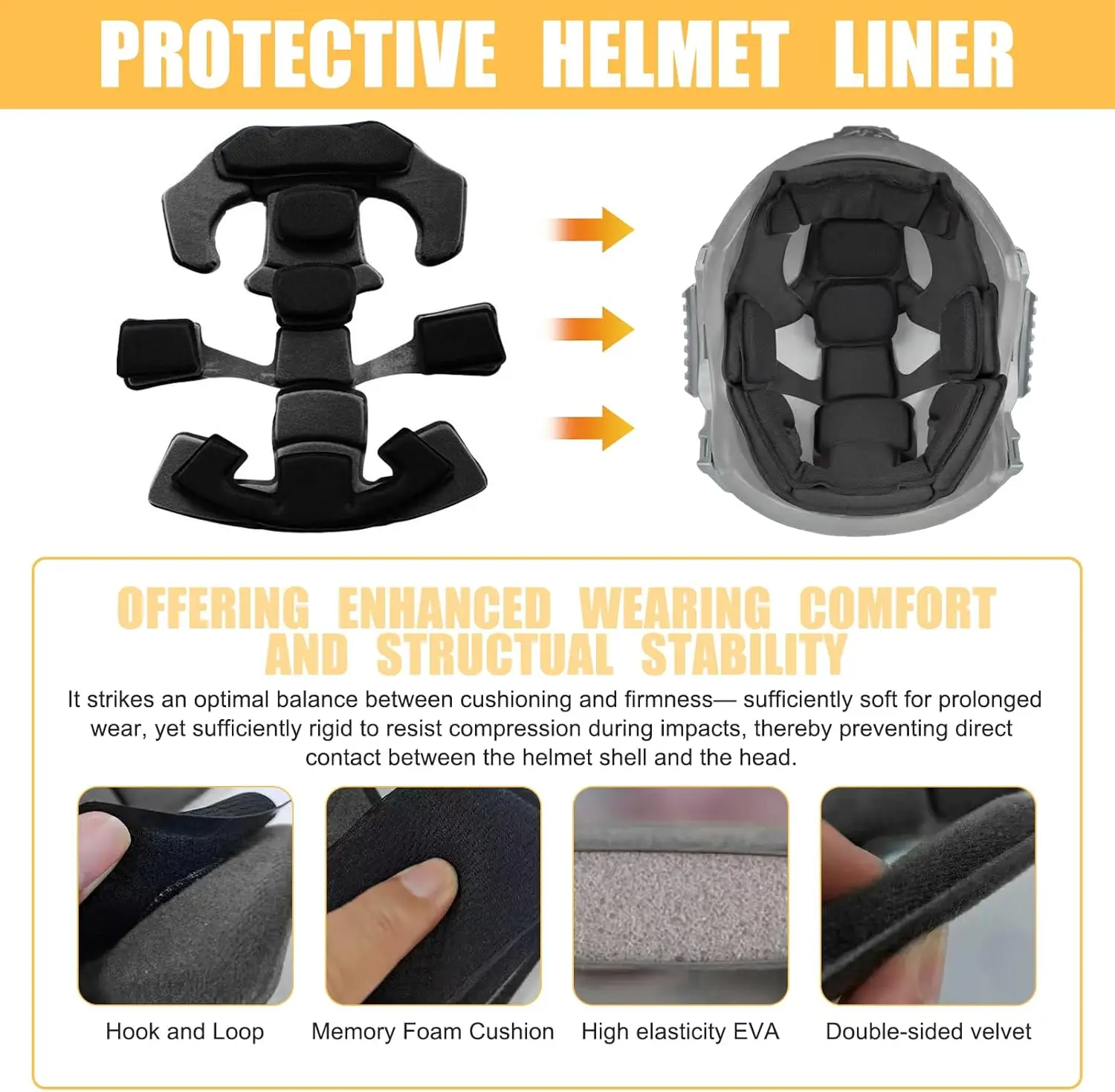 Sistema de suspensión táctico para casco Wendy, cordón para casco, almohadilla de espuma viscoelástica para cascos FAST MICH, accesorios para cascos de caza al aire libre