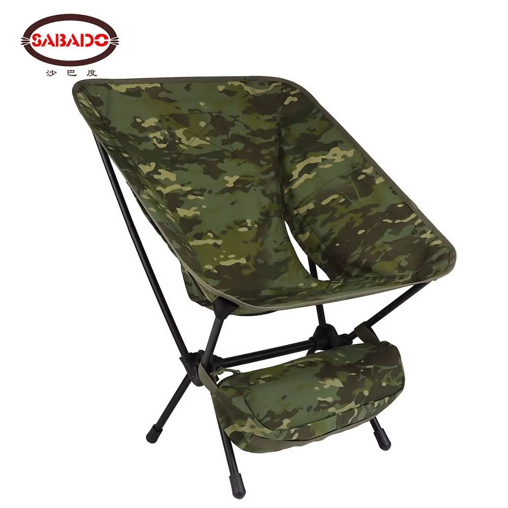 Silla táctica camuflaje ultraligera para camping y supervivencia