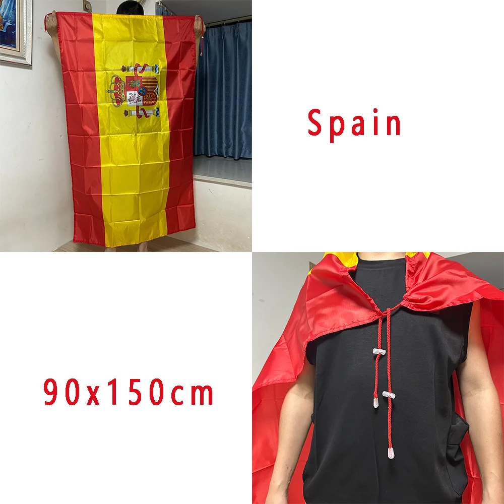 Bandera de España tipo chal de poliéster para hombro y fútbol - imagen 4