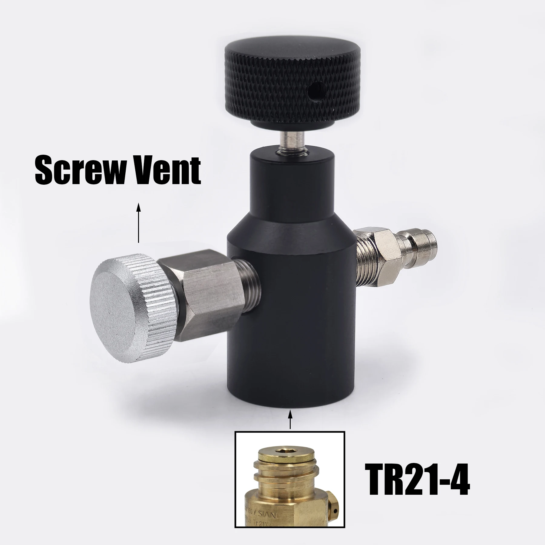 Cilindro CO2 recargable con adaptador TR21-4 y medidor presión - imagen 3