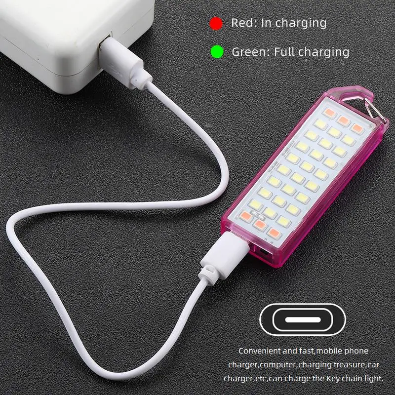 Llavero linterna USB con luz roja y emergencia para camping - imagen 3