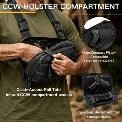 Bolsa Táctica Pecho EDC Portación Oculta Pistola MOLLE Caza