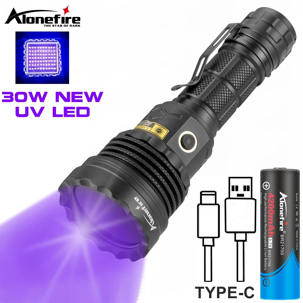 UV90MIL Linterna UV 365nm recargable – Detección de dinero y mineral