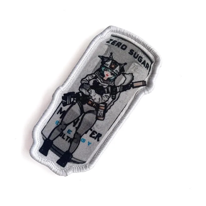 Parches gancho y bucle tácticos estilo anime chica con pistola - imagen 3