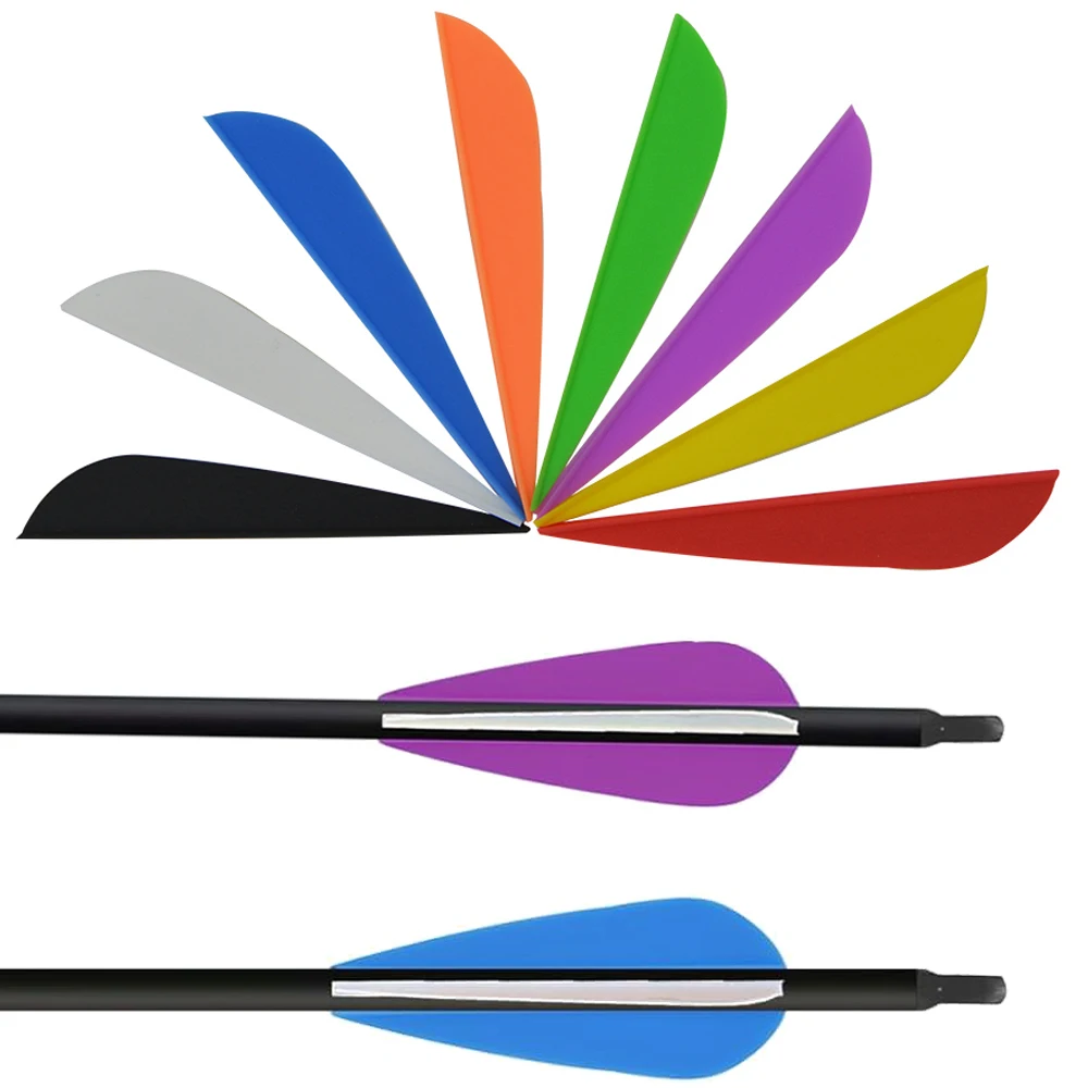 Flechas equipadas con paletas de colores verde y negro