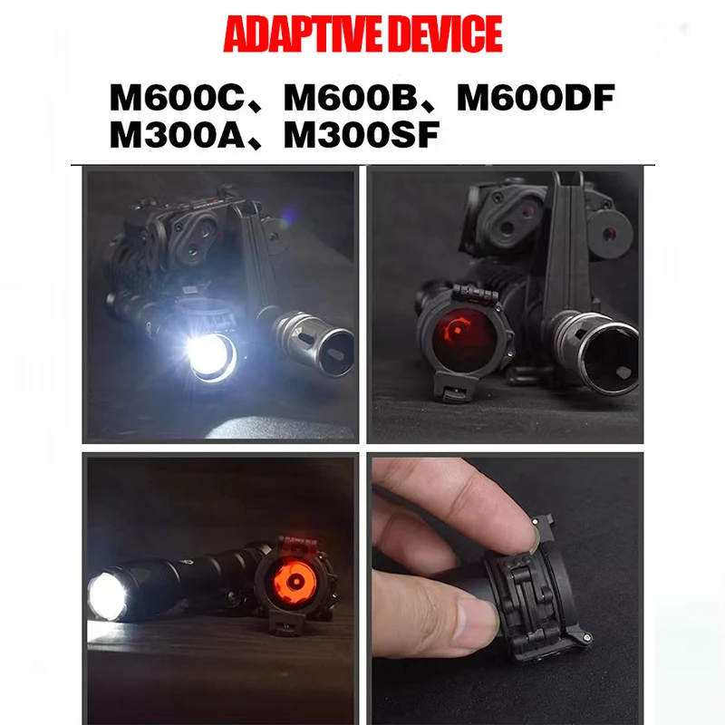 Linterna táctica M600C negra con tapa difusora IR LED