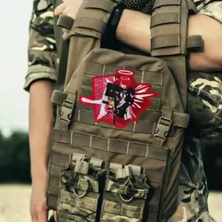 Parche táctico de chica anime con pistola para chaleco MOLLE
