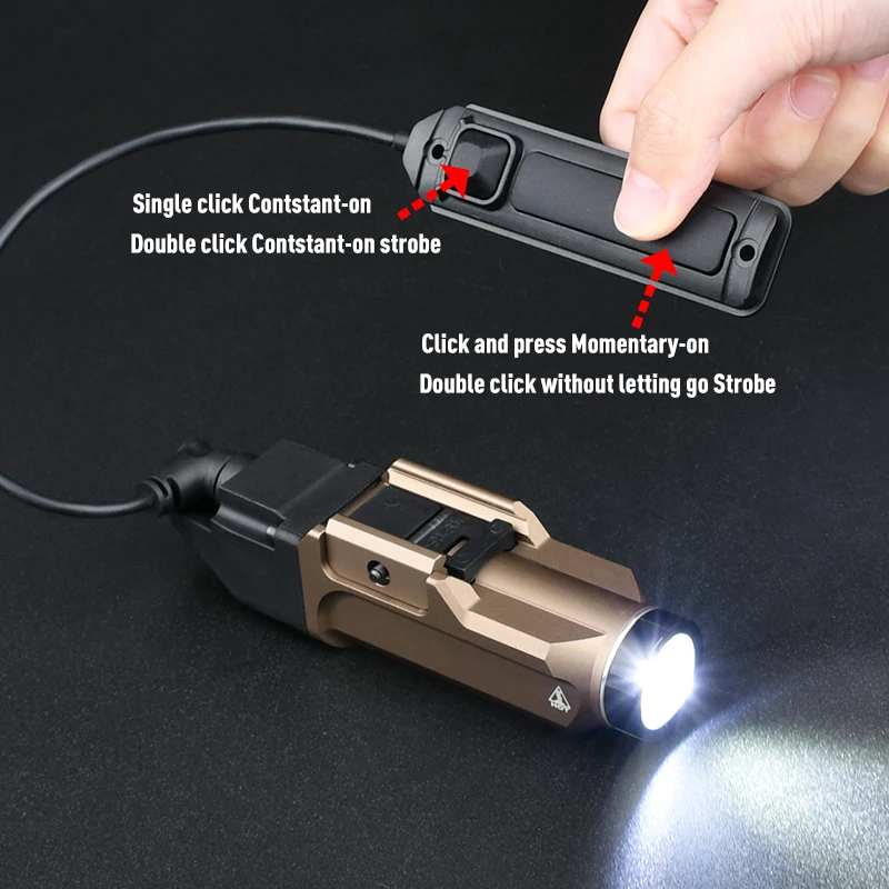 WADSN RM-2 Linterna táctica de metal para carril Picatinny - imagen 2