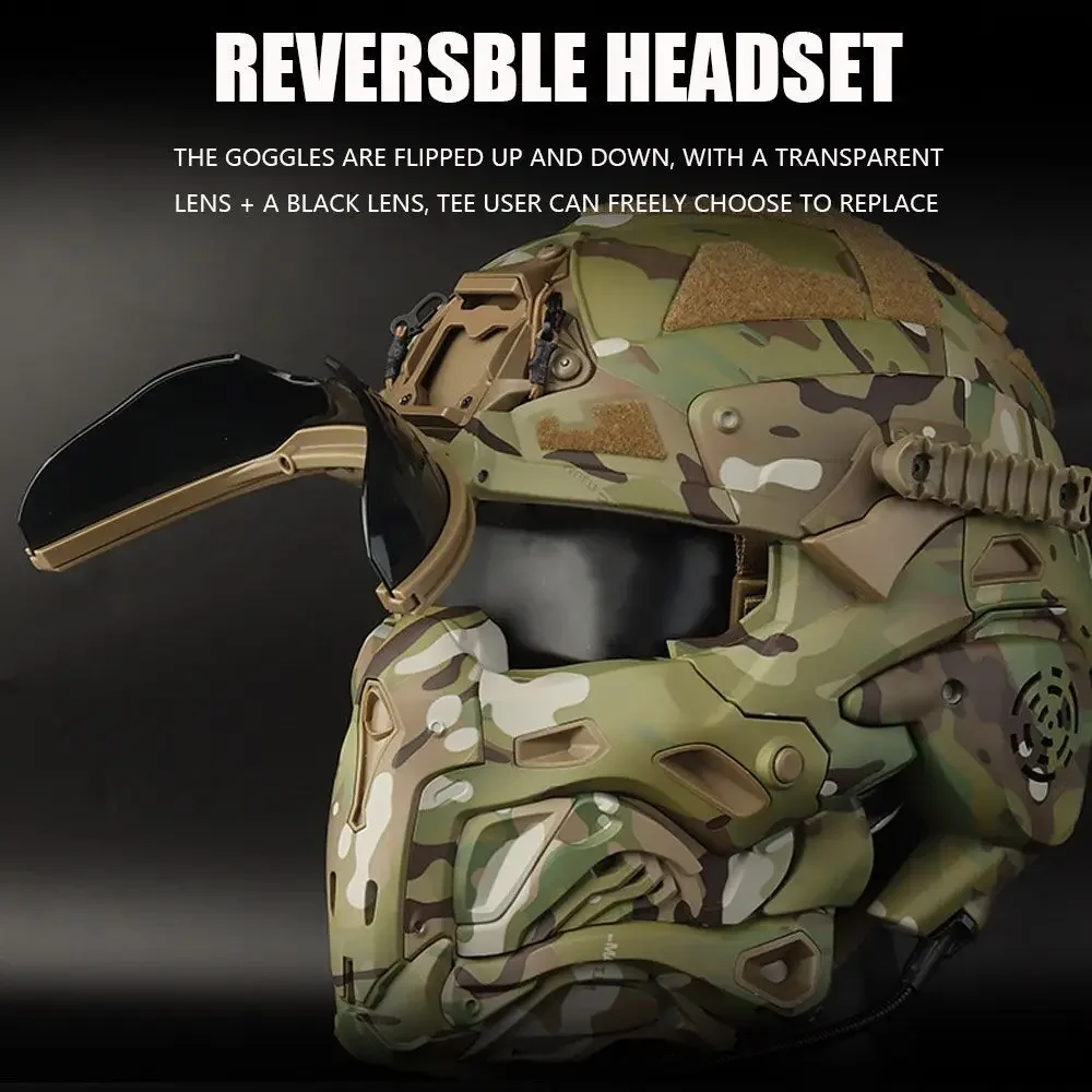 Casco de Asalto Táctico Máscara Modular Ventilador Antivaho Airsoft - imagen 5