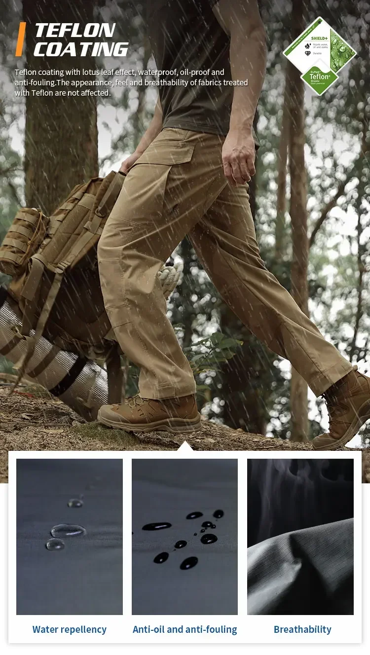 Detalle de tejido y caída del pantalón Emersongear Blue Label Antelope