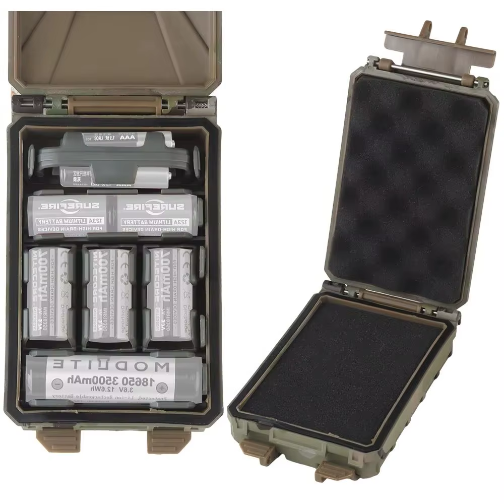 Caja táctica MOLLE para baterías recargables, estuche modular