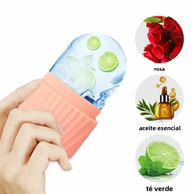 Molde de silicona reutilizable para hielo facial, rodillo frío antiacné - imagen 4