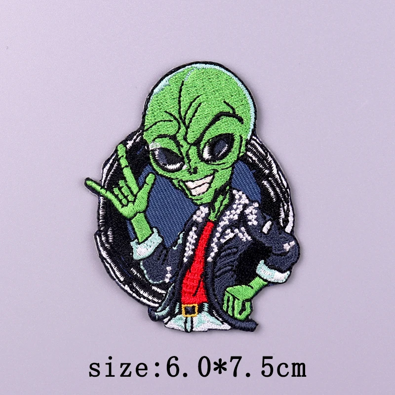 Parche alien espacial termoadhesivo para planchar, bordado táctico - imagen 2
