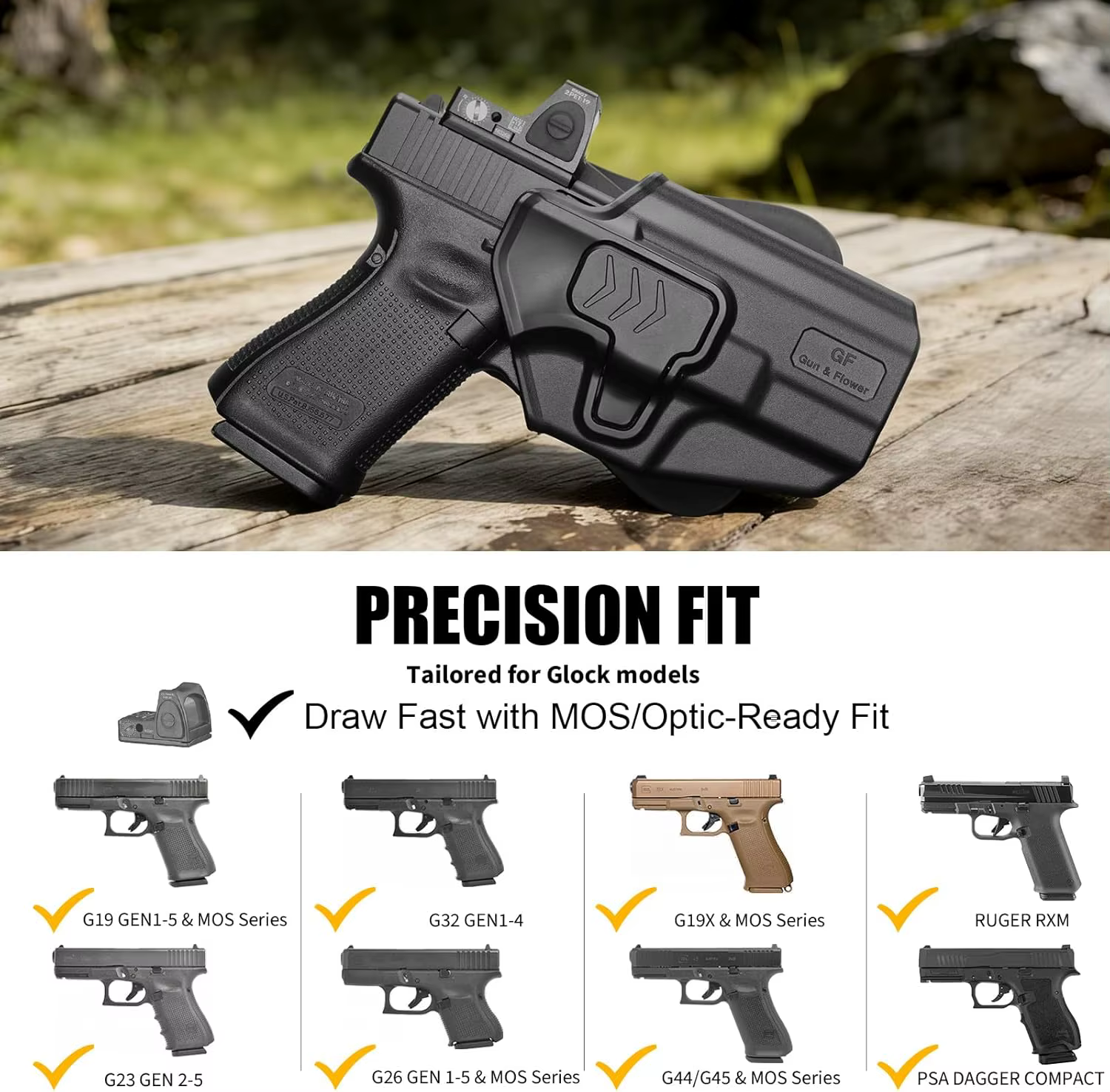 Compatibilidad con varias generaciones y modelos Glock