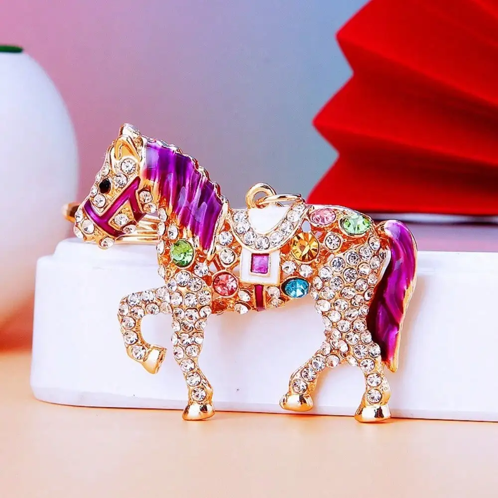 Llavero de metal diseño pony del zodiaco para bolso, regalo