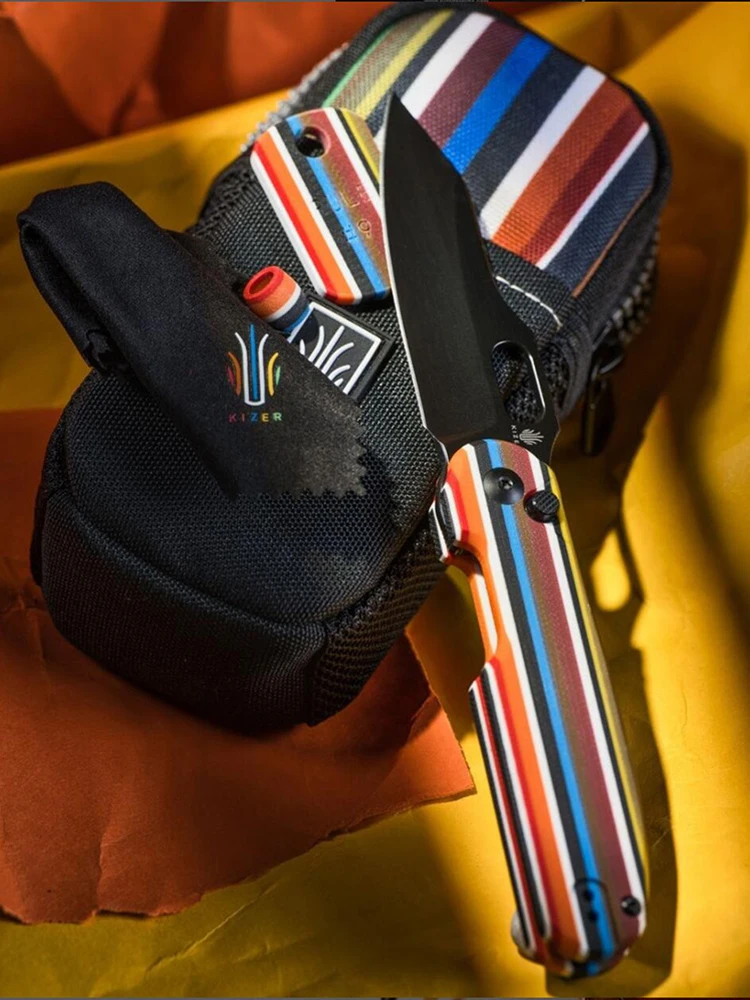 Mango G10 para cuchillo EDC - colores caramelo y bandera, agarre - imagen 5