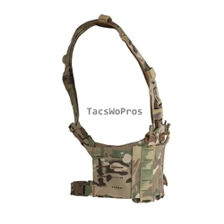 Chaleco táctico MOLLE H-harness ajustable caza Airsoft con bolsas